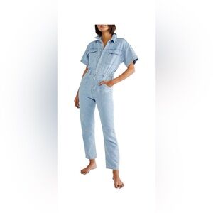We The Free Marci Light Blue Denim Jumpsuit- Size Large